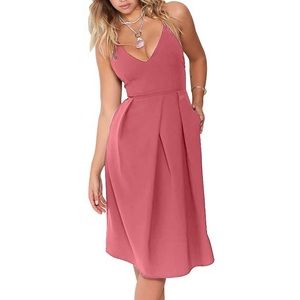Mauve spaghetti strap dress with pockets